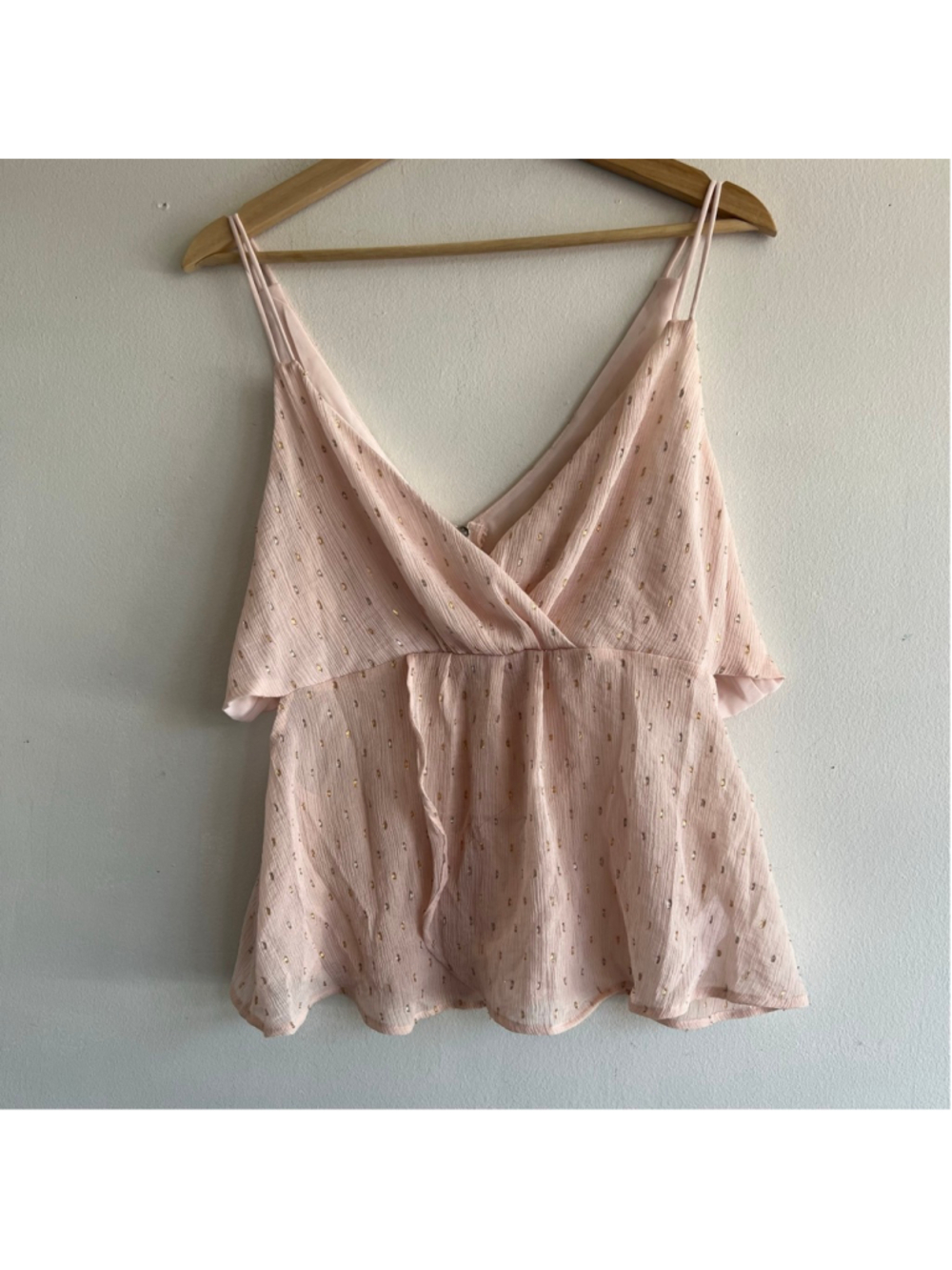 EXPRESS Pink Gold Metallic Cami Top L